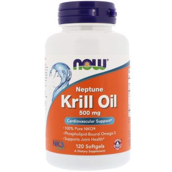 Масло криля, Krill Oil, Now Foods, 500 мг, 120 капсу