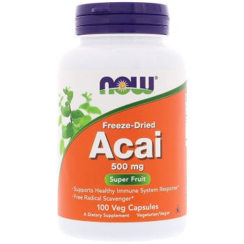 Асаи, Acai, Now Foods, 500 мг, 100 капсул