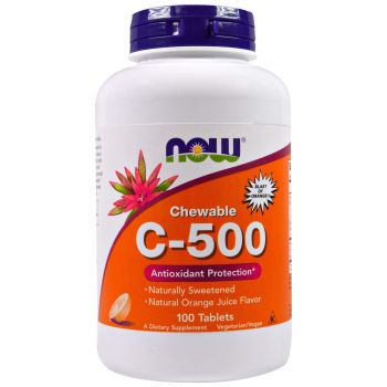 Витамин С жевательный, Chewable C-500, Now Foods, 100 таблет