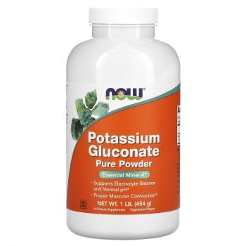 Калия глюконат, Potassium Gluconate, Now Foods, порошок, 454 г