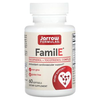 Витамин Е, Famil-E, Jarrow Formulas, 60 МЕ, 60  капсул