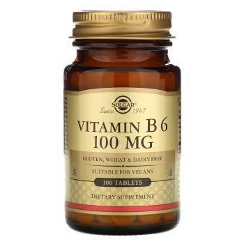 Витамин В6, Solgar, 100 мг, 100 табл